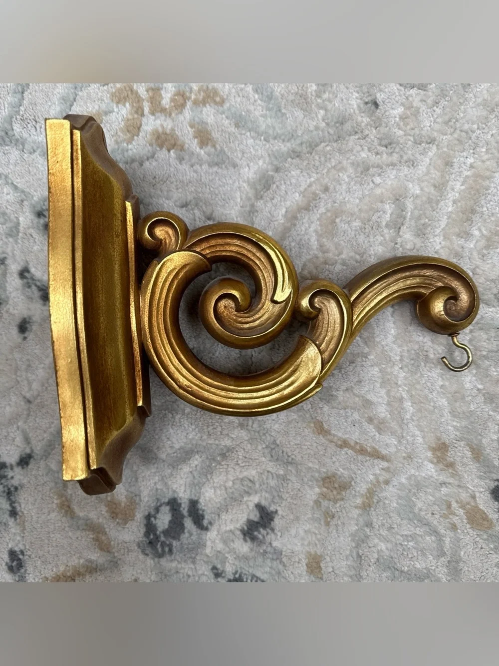 Decorative Gold Wall plant hanger  Bracket with Ornate Scroll Design
